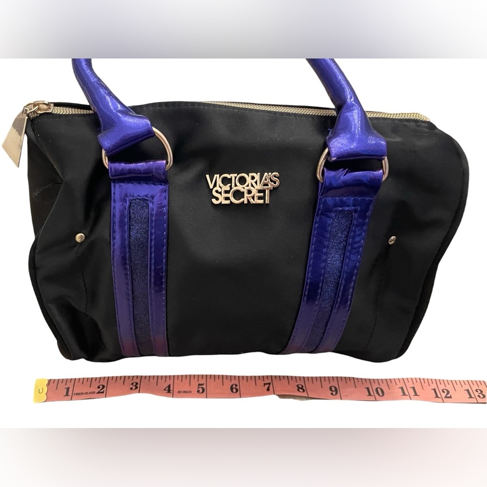 Victoria's Secret Black Satchel with Purple Accents - Picture 2 of 13